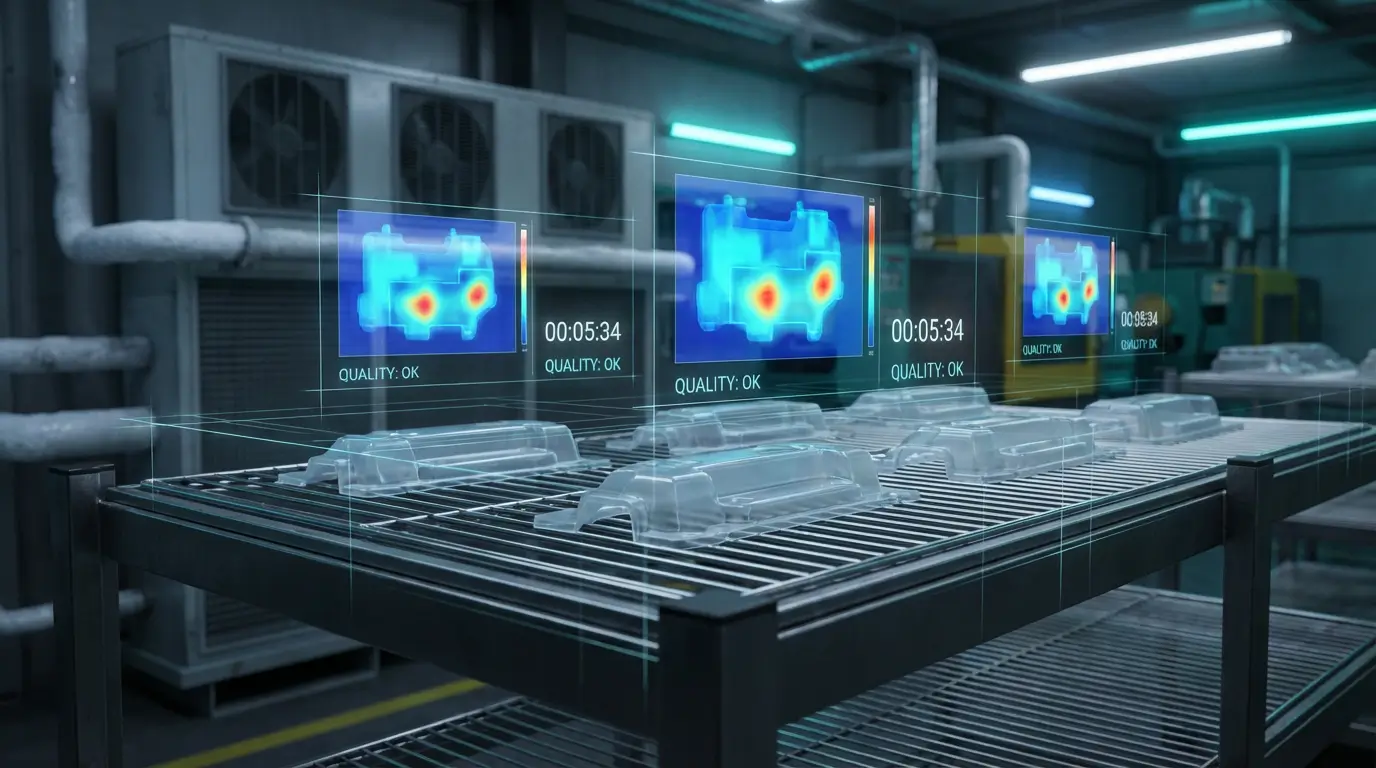 охлаждение пластиковых деталей с мониторингом температуры