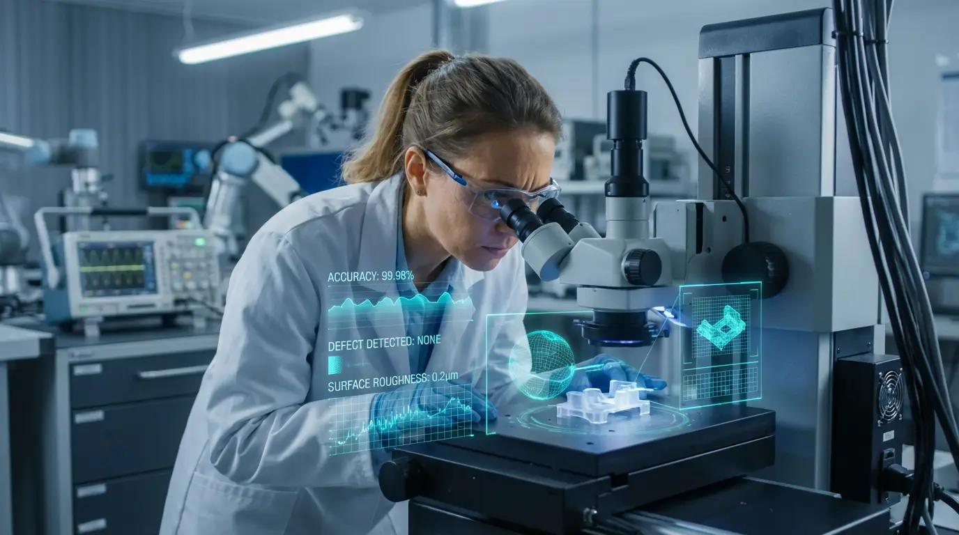 контроль качества пластиковой детали с цифровыми датчиками